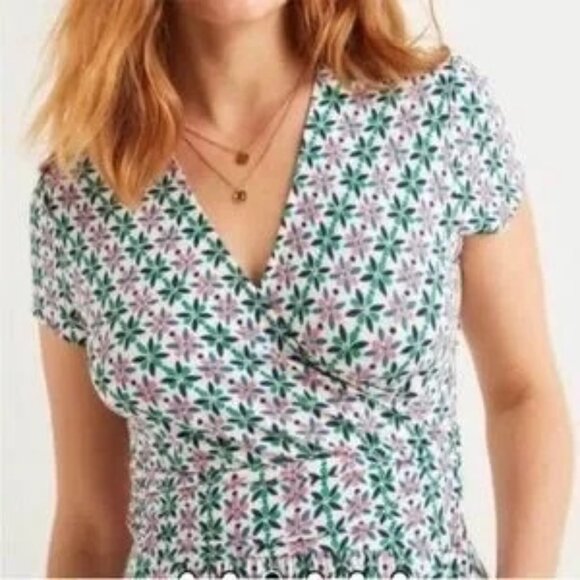Boden Lola Floral Wrap Dress Women size 6P - Picture 2 of 12
